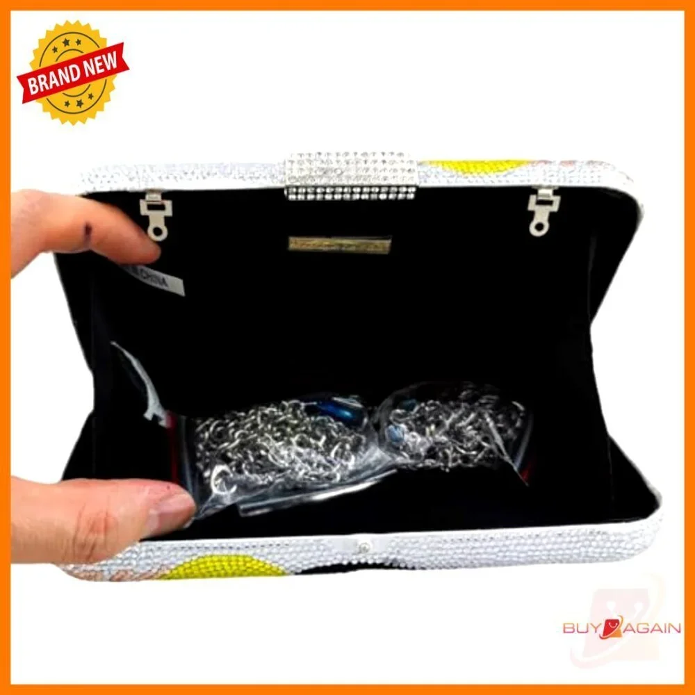 Mini Toucan Crystal Clutch Purse with Detachable Chain Straps